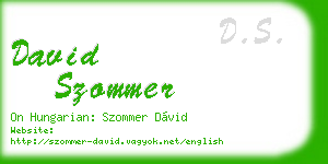 david szommer business card